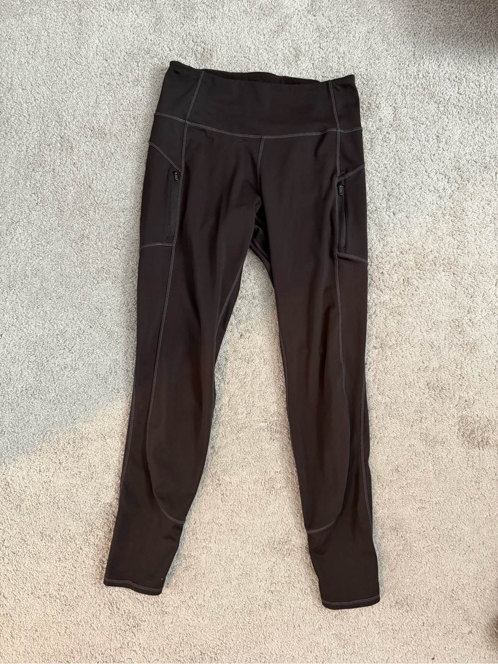 Quince Brown High-Waist Workout Leggings
